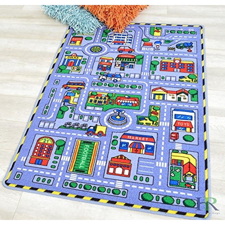 Kids Track Rugs Kids Rugs by My City Pattern with Race Track Frame Grey/Yellow/Black ...