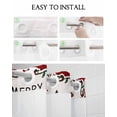 thumbnail image 5 of No Hook Shower Curtain with Snap in Liner, Merry Christmas Gnome with Gifts Red Floral Border Hotel Shower Curtains for Bathroom, Washable Shower Curtain Liner Set with Mesh Top Window, 66"x72", 5 of 6