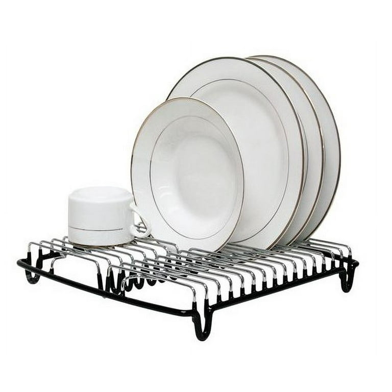 Real Home Innovations Deluxe Small Dish Drainer, Black Chrome 