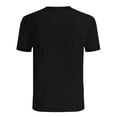 thumbnail image 4 of Dpytoraw Solid Color Imitation Linen Knitted Joint Breathable Men Casual Loose Comfortable Trendy Button Open Neck Short Sleeved T Shirt Oversized T-Shirts Men Black L, 4 of 5