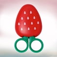 thumbnail image 2 of Forma de fresa Forma de fruta creativa Tijeras Frigorífico Pasta Arte Tijeras Acero inoxidable Niños Seguridad Tijeras de succión de hierro Color rojo, 2 of 5