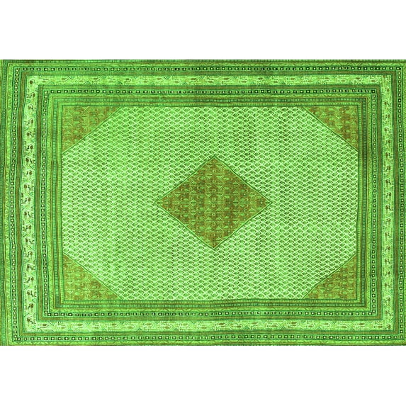 Ahgly Company Indoor Rectangle Persian Green Traditional Area Rugs, 7' x 10'