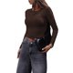 thumbnail image 2 of Camisetas de Larga con Cuello Redondo para Mujer, Estilo Casual y Ajustado, de Color Liso. Ropa Básica de Otoño. Marrón L, 2 of 7