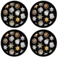 thumbnail image 2 of Silicone Non-Slip Drink Coasters with Removable Printed Absorbent Felt Pad - Set of 4 - Badges (black) - Image by Dan Morris, 2 of 3