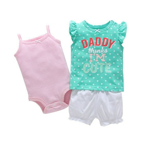 

EHTMSAK Newborn Infant Baby Toddler Girl T Shirts and Shorts Set Summer Short Sleeve Clothing Set Outfits Mint Green 0-2Y 12