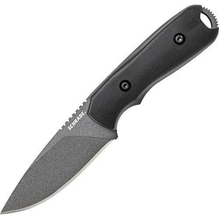 Schrade SCHF55 Frontier 7.6in High Carbon Steel Fixed Blade Knife with 3.6in Drop Point Blade and Grivory Handle for Outdoor Survival, Camping and