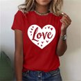 thumbnail image 2 of VKOYWKM Valentines Day T Shirts for Women Heart Graphic Tees Spring Short Sleeve T Shirts Romantic Valentine's Day Party Tshirts, 2 of 6