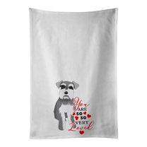 Carolines Treasures WDK4022WTKT 28 x 19 in. Unisex Schnauzer Salt & Pepper No.1 So Loved White Dish Towels Kitchen Towel - Set of 2