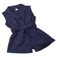 thumbnail image 2 of Baby Girl Summer Short Sleeve One-Piece Romper with Belt Clothes Set, 2 of 4