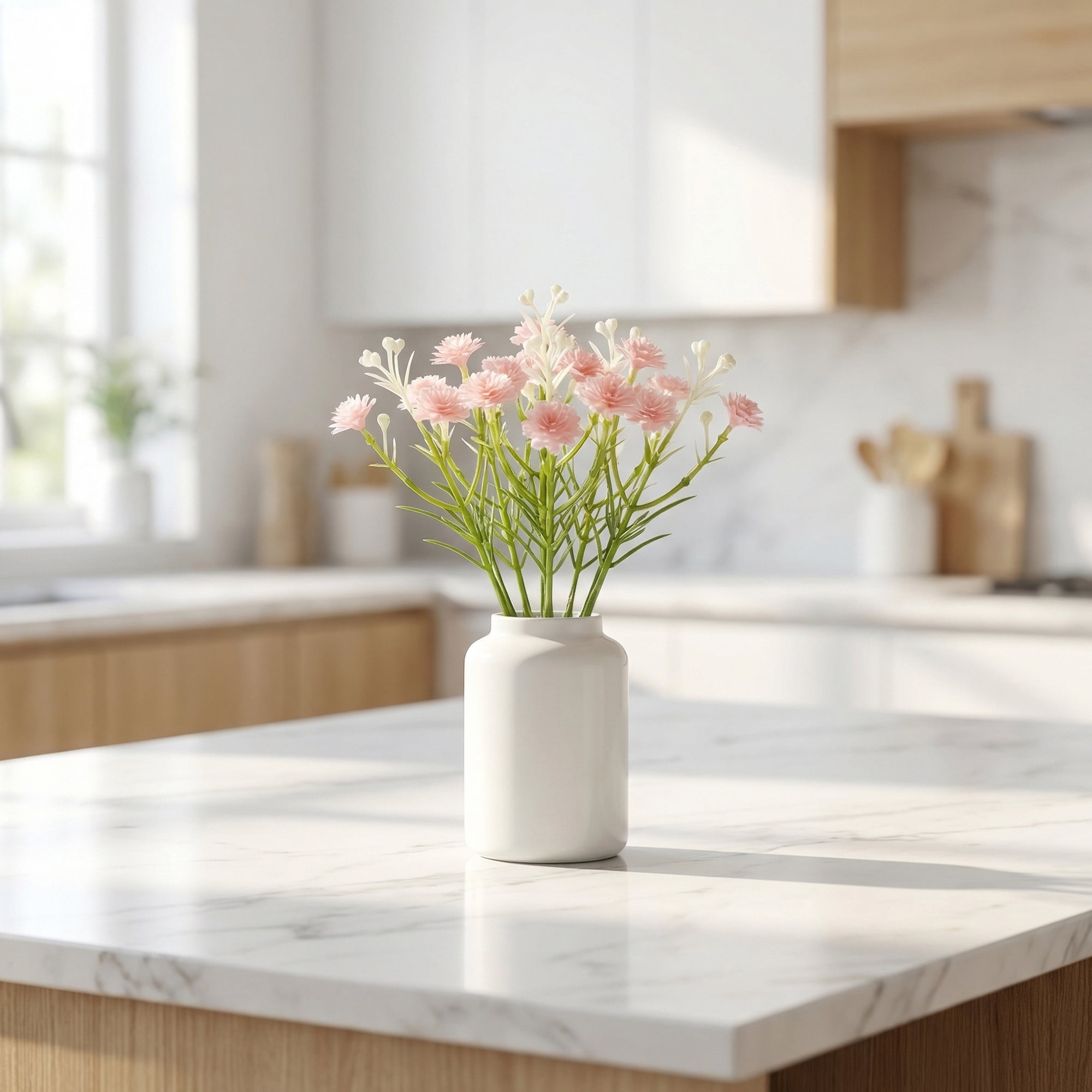 Unique Bargains Artificial Baby's Breath Flowers Faux Bouquets Light Pink 8.9inch