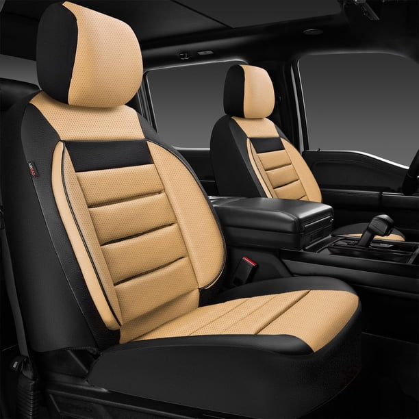 Fundas para asientos de auto CAR PASS de cuero sintético para airbags delanteros, 2 piezas