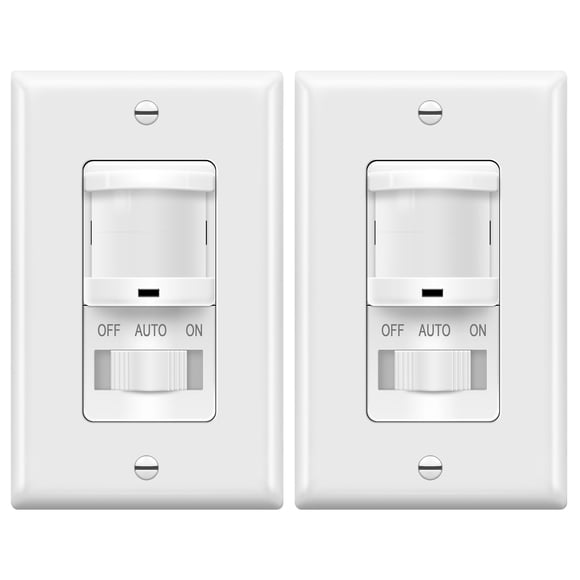 Topgreener Interruptor De Luz Con Sensor De Movimiento Pir Para Pared, Interruptor De Sensor De Ocupación, Anulación De Encendido/Apagado, 4 A, 400 W, Cable Neutro De Un Solo Polo, Requiere Tsos5-W, C