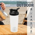 thumbnail image 4 of Leak-Proof Shaker Bottle with Shaker Balls - 600ml (20-OZ) ，Pack of 2- Ideal for Workout Supplements, Protein Powder - BPA Free - Portable Fitness Bottle for Fitness Enthusiasts and Athletes - White, 4 of 7