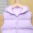 thumbnail image 4 of Maqroz Girls Quilted Sleeveless Jackets Snap Button Down Hooded Coat Casual Warm Lightweight Solid Color Daily Wear for Fall Winter, 4 of 5