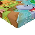thumbnail image 2 of Ambesonne Cartoon Fitted Sheet 2 Pcs Set, Savannah Animals Colorful, Queen, Multicolor, 2 of 3