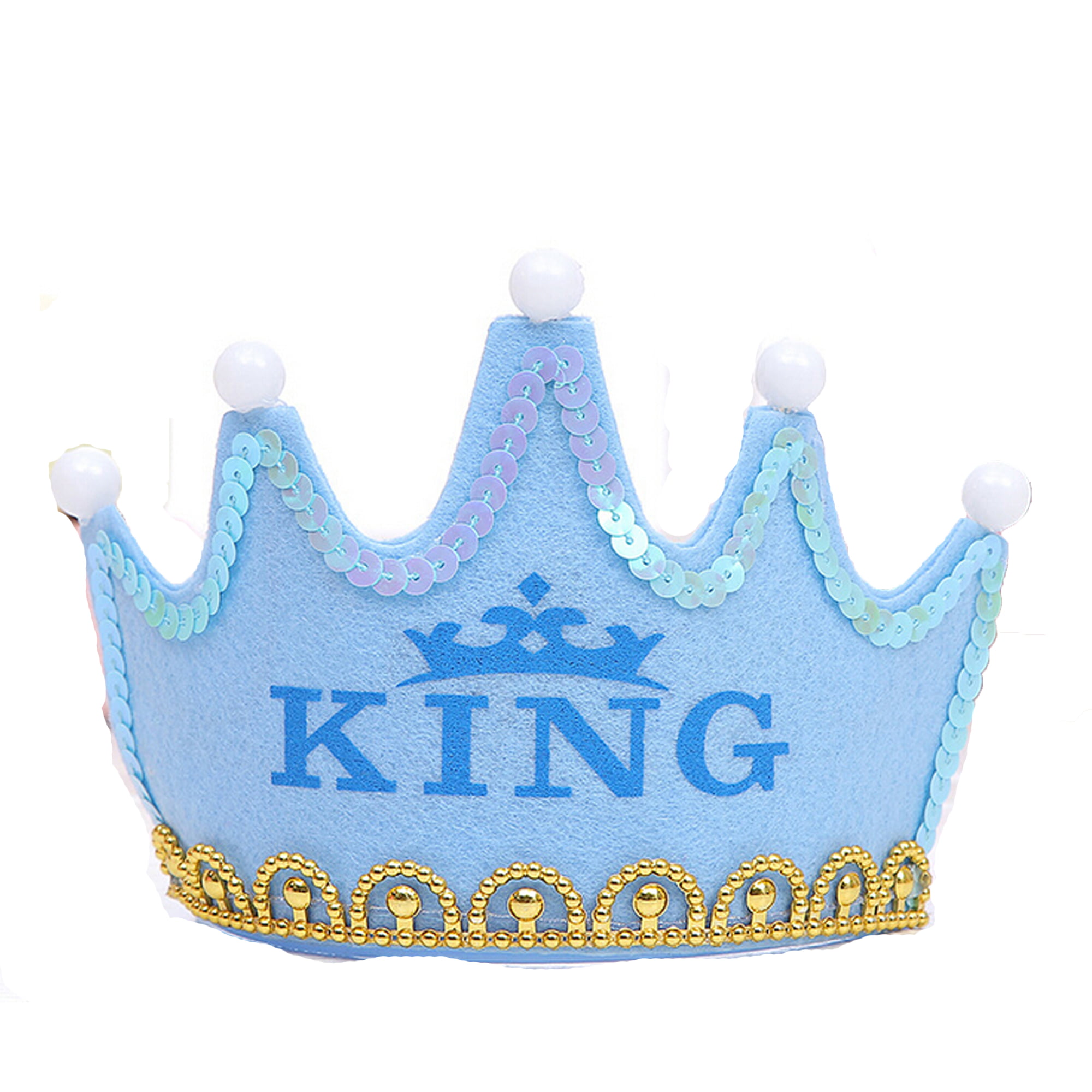 LED Light Up Princess King Happy Birthday Crown,Tiara Costume Accessory for Kids and Adults