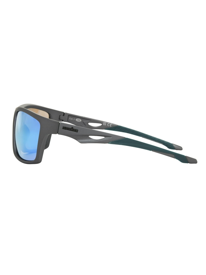 Foster Grant Ironman Matte Grey Wrap-Around Sunglasses UVA-UVB