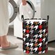 thumbnail image 5 of Fotbe Houndstooth Green Red Cesto de Ropa con Asas, Cesto Impermeable de Gran Capacidad, Bolsa de Lavado para Dormitorio, Cesto de Ropa con Ruedas y Asas-Small, 5 of 6