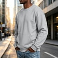 thumbnail image 5 of hotojiny Men's Lightweight Sweatshirts with Pocket Loose Fit Crew Neck Pullover Comfortable Windproof Fall Shirt(Gray,Medium), 5 of 7