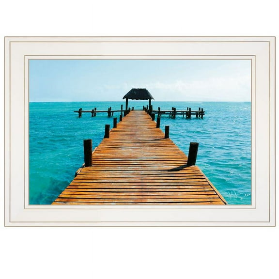 TrendyDecor4U Pier By John Jones Ready To Hang Framed Print JJAR1017-226G