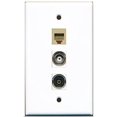 thumbnail image 1 of RiteAV - 1 Port Phone RJ11 RJ12 Beige and 1 Port Toslink and 1 Port BNC Wall Plate, 1 of 1