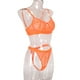 thumbnail image 2 of Encaje sexy conjunto de ropa interior sujetador ropa interior regalo para mujer, naranja fluorescente, L 2 piezas Advancent XX000054-46, 2 of 7