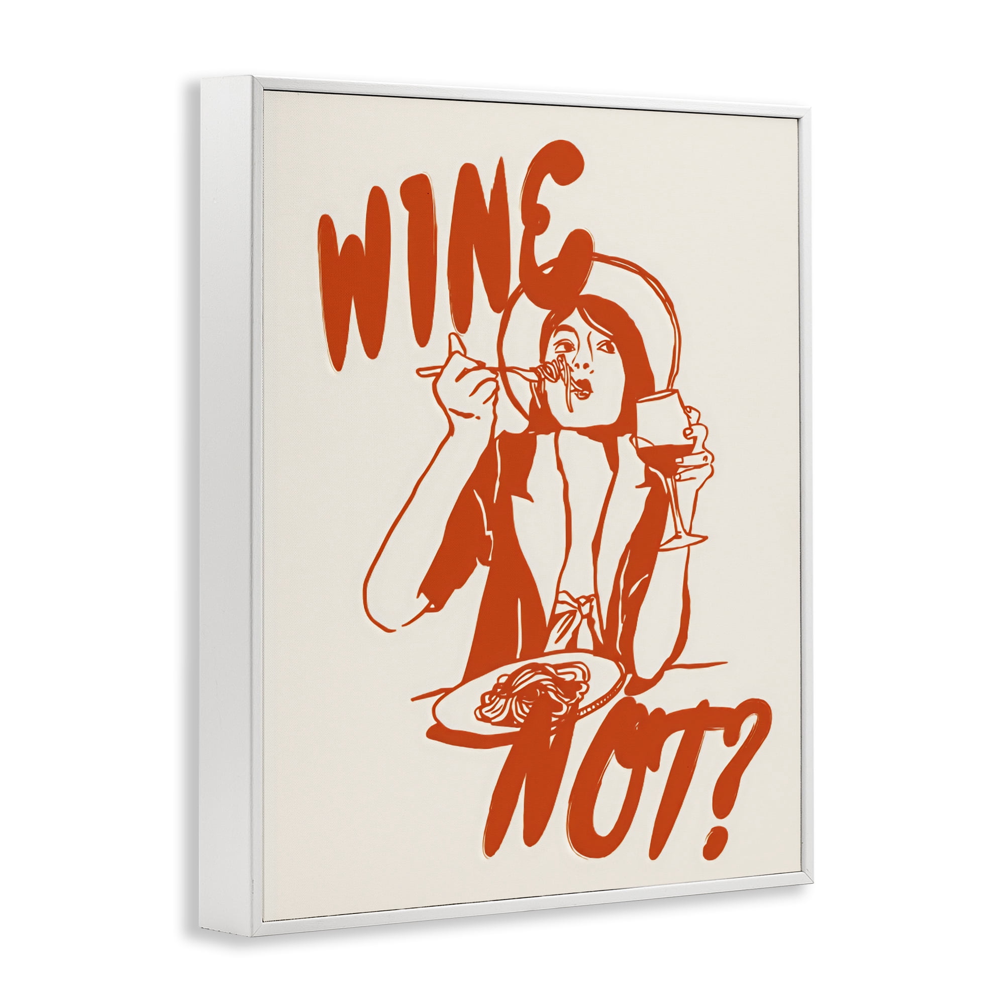 Stupell Industries Wine Not Retro Meal Time White Framed Giclee Art, design by The Prints Vibe