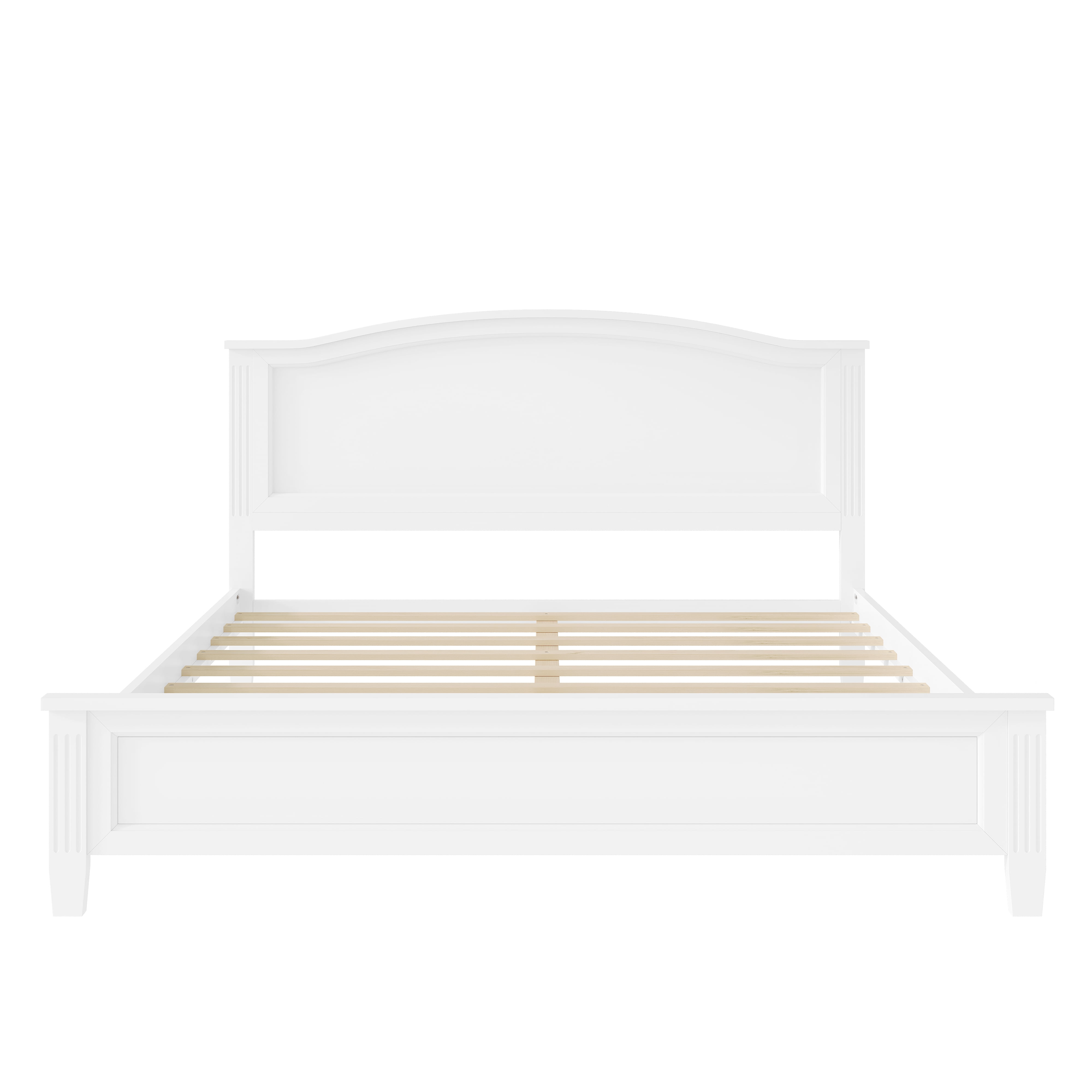 Euroco Wood King Size Wood Platform Bed, White