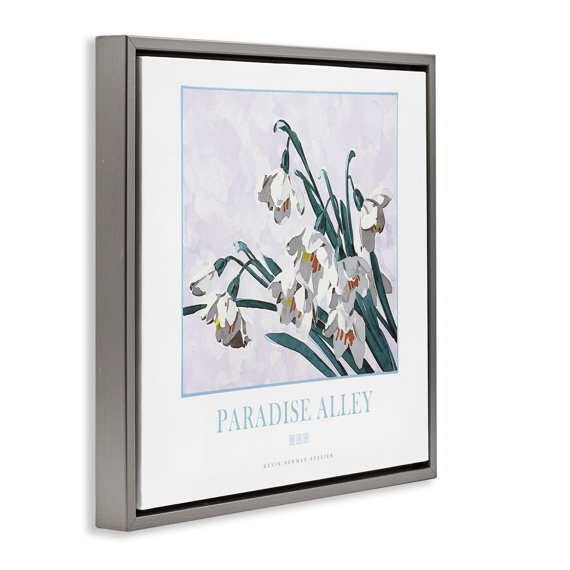 Stupell Industries Paradise Alley White Spring Blooms Gray Framed Floater Canvas Wall Art, design by Jadei Graphics