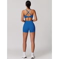 thumbnail image 6 of IDOPIP Women's 2 Piece Yoga Sets with Seamless Sports Bra and High Waist Shorts for Workout & Gym M Blue, 6 of 9