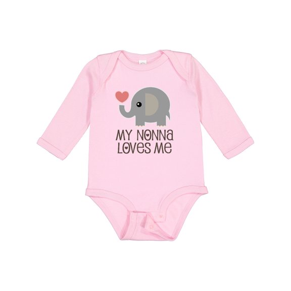 Inktastic My Nonna Loves Me Baby Boy Girl Elephant Boys or Girls Long Sleeve Baby Bodysuit