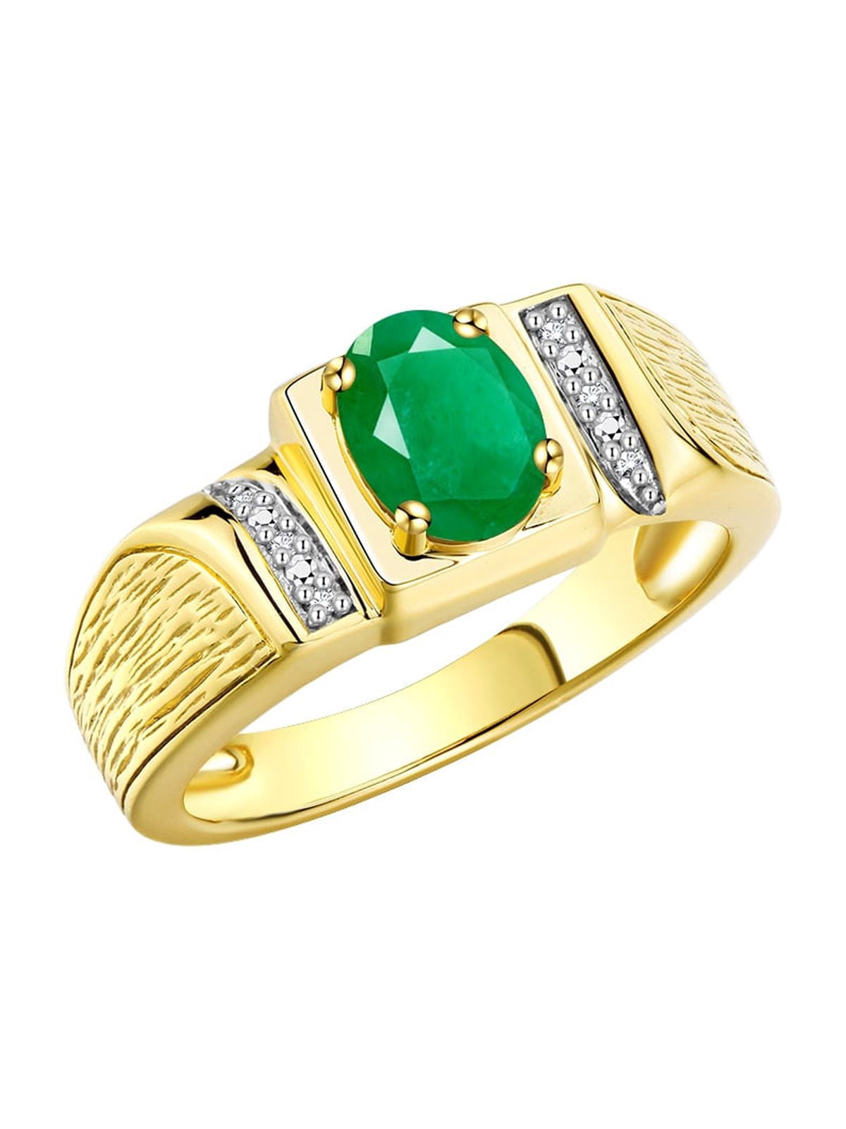RYLOS Mens Rings Yellow Gold Plated Silver Rings Classic Designer Style