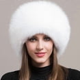 thumbnail image 4 of 100% Natural Fox Fur Hat Women Cap Thick Fur Cap Winter Warm Hat Female Fashion For Women Hat With Earmuffs Hat, 4 of 5