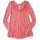 thumbnail image 1 of Camiseta de manga larga Aeropostale con encaje para mujer rosa mediana, 1 of 2