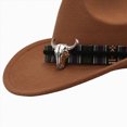 thumbnail image 4 of NOLDARES Toddler Boys Cowboy Hat, Western Hat for Kids, Leather Hatband Baby Cowgirl Hat for Girls(Khaki,3-8 Y), 4 of 5