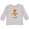 thumbnail image 3 of Inktastic Halloween Fall Cute Smiling Scarecrow Face Girls Long Sleeve Toddler T-Shirt, 3 of 5