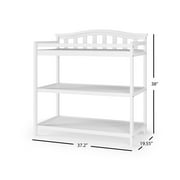 Child Craft Arch Top Changing Table with Pad & Safety Strap, 2 Storage Shelves, Anti-Tip Kit, Matte White