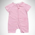 thumbnail image 2 of Tisuna Boys Girls Romper Striped Print Short Sleeve Crew Neck Bodysuit Breathable Casual Baby Summer Clothes Size 3-6 Months, 2 of 3