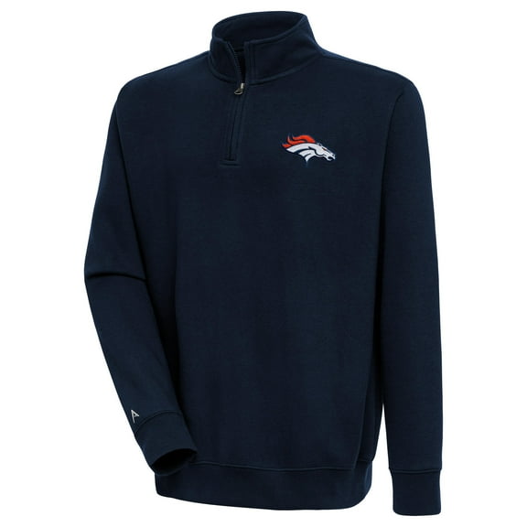 Men's Antigua  Navy Denver Broncos Victory Quarter-Zip Pullover Top