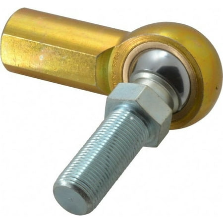 

Made in USA 3/4 ID 1-3/4 Max OD 11 550 Lb Max Static Cap Female Spherical Rod End with Stud 3/4-16 RH Steel with Bronze Raceway