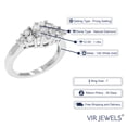 thumbnail image 3 of Vir Jewels 1 CTTW 3 Stone Diamond Engagement Ring for Women 14K White Gold Round Halo Cluster, 3 of 4