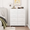 thumbnail image 2 of Eunos White Dresser with 8 Easy Pull Fabric Drawers 4-Tier Wide Organizer for Bedroom Living Room, 2 of 7