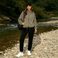 thumbnail image 5 of Womens Hiking Windbreaker Baeitkot Womens Jackets Zip Up Outdoor Hiking Hooded Windbreaker with Pocket Khaki M, 5 of 9