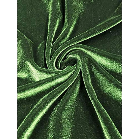 Solid Polyester Spandex Velvet 2 Ways Stretch Medium Weight Fabric-Dark Olive