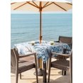 thumbnail image 3 of Outdoor Tablecloth with Umbrella Hole for Patio/Picnic/Party/Camping, Blue Coastal Octopus Waterproof Table Cloth Square Cover Washable, Summer Ocean Sea Coral Shells Texture (54"x 54"), 3 of 9