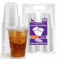 thumbnail image 1 of 100 Vasos de 16 Oz con Tapa para Popote PET Transparentes, 1 of 5