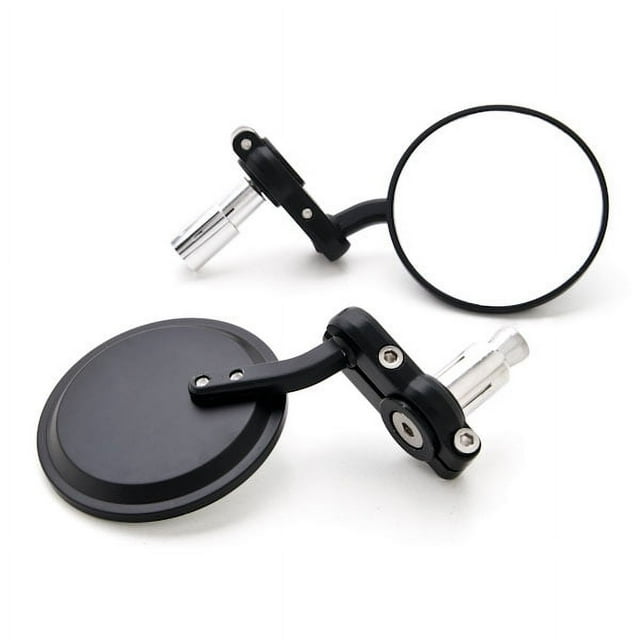 Krator Miroir Noir Rond 3 Pouces Miroir Convexe 7/8 Pouces Compatible avec Kawasaki KL KLR 250 600 650