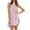 Pink, variant on IROINNID Sleeveless Round Neckline Dress For Women Fashion Summer Casual Halter Irregular Hem Dress Solid Color Short Halter Dress