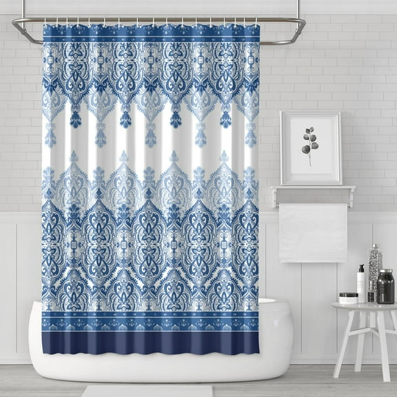 Boho Floral Shower Curtain 72x72 Inches - Tropical Leaves, Vintage Botanical Print, Waterproof Fabric for Chic Bathroom Decor, Modern Farmhouse & Bohemian Style