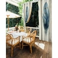 thumbnail image 5 of nqOlkjepod Outdoor Curtains for Patio Waterproof, Blue Brown Feathers Outdoor Privacy Panels Grommet, Vintage Boho Ombre Wood Grain Blackout Outside Curtains for Porch/Cabana 54"x84", 1 Panel, 5 of 8